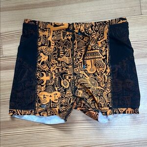 Women’s Black and Orange Run Shorts